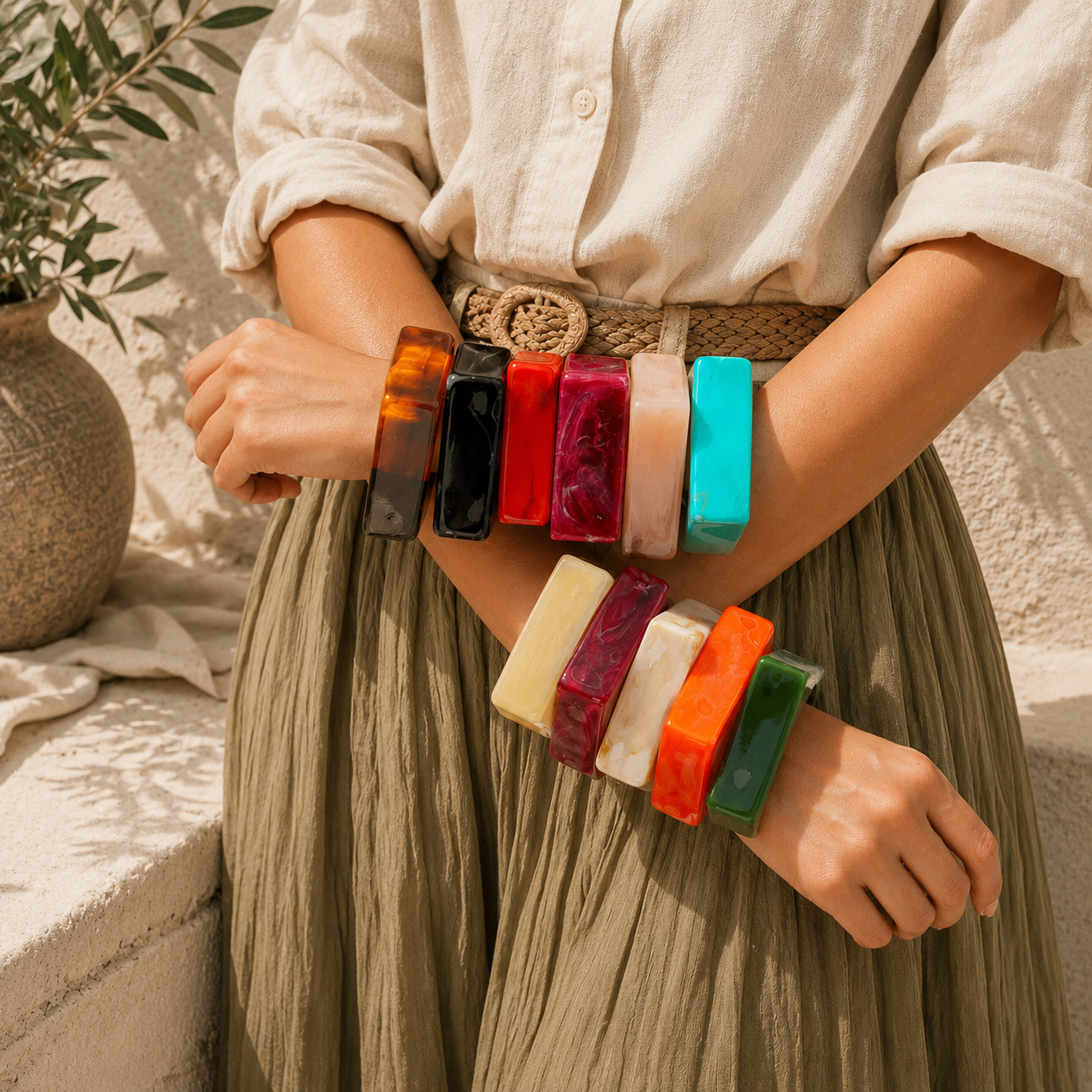 2.95" Diameter: Square Theory Bangle - 11 colors - Hello Baabs