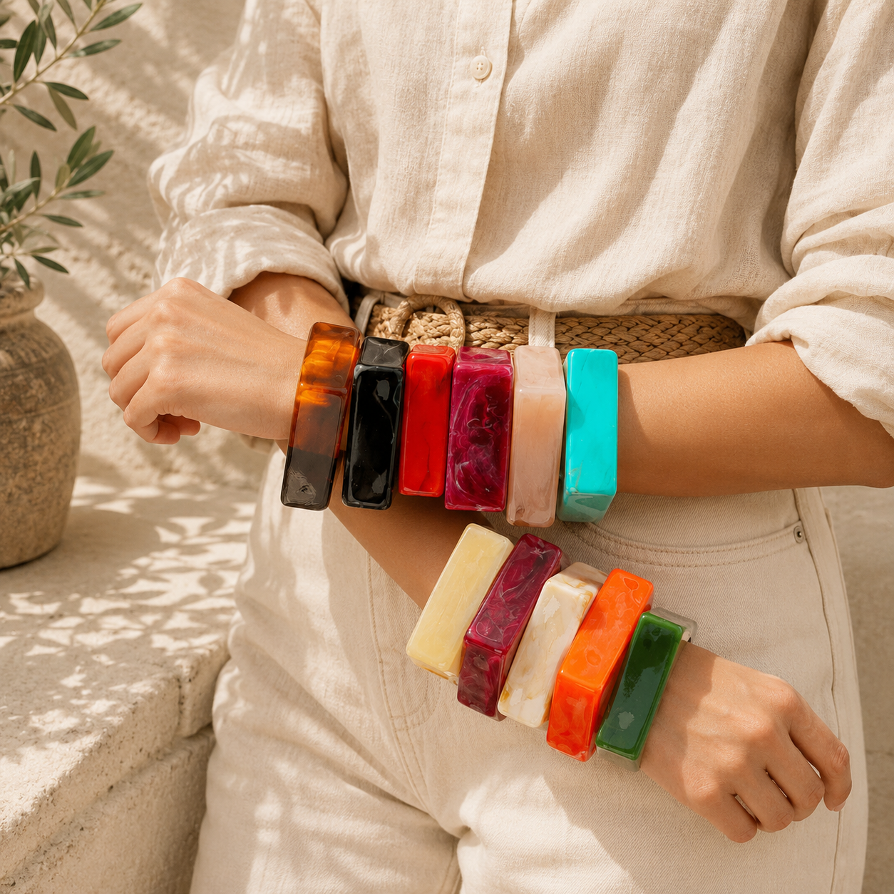 2.95" Diameter: Square Theory Bangle - 11 colors - Hello Baabs