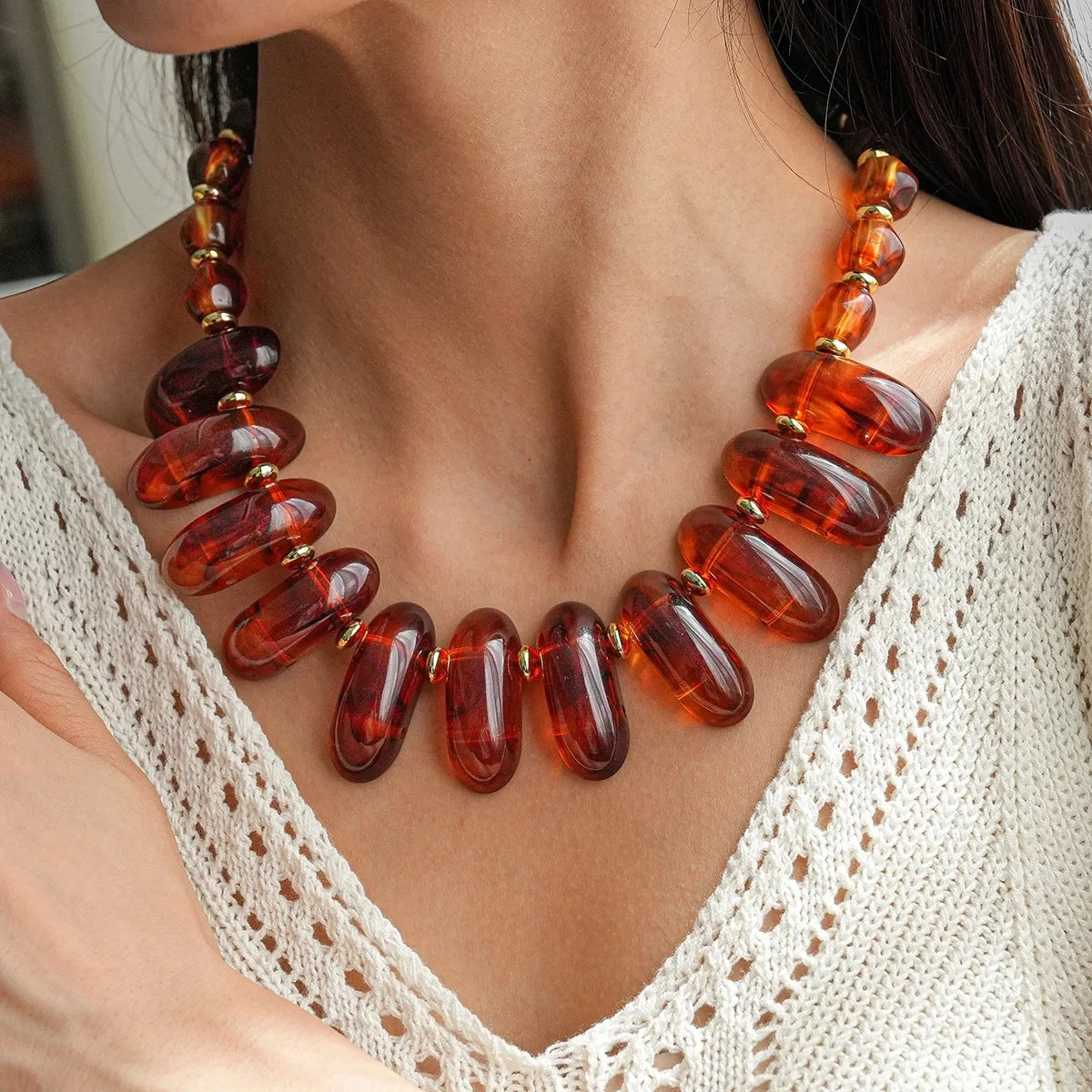 Amber Drift Necklace - Hello Baabs LLC 