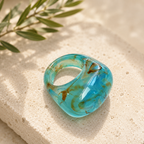 Aqua Ripple Ring (size 7) - 2 variants - Hello Baabs