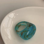 Aqua Ripple Ring (size 7) - 2 variants - hello baabs 