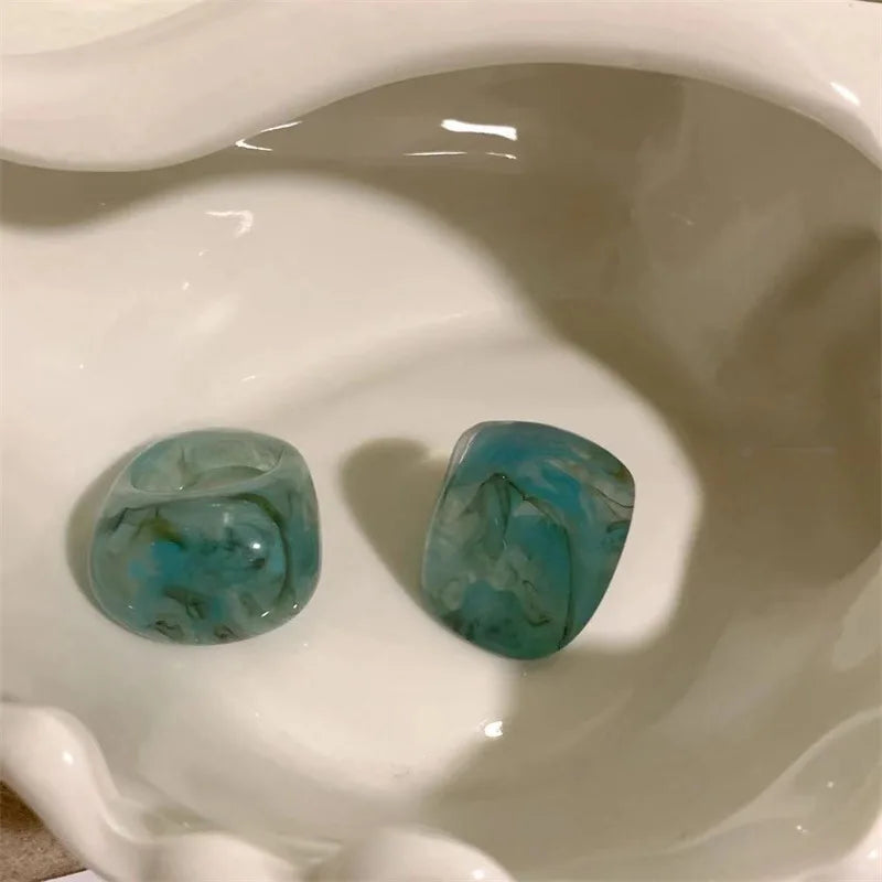 Aqua Ripple Ring (size 7) - 2 variants - hello baabs 