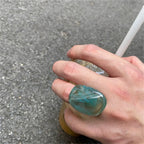 Aqua Ripple Ring (size 7) - 2 variants - hello baabs 