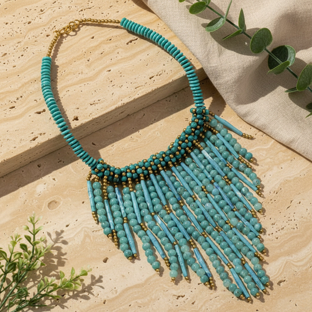 Azure Drift Statement Necklace - Hello Baabs