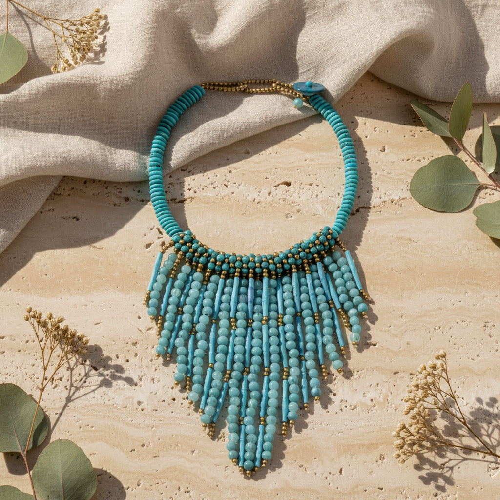 Azure Drift Statement Necklace - Hello Baabs
