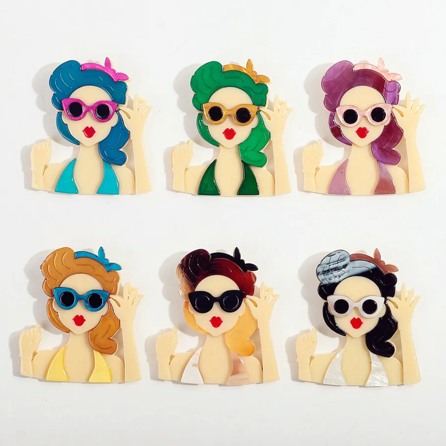 Beach Bliss Babe Brooch - 6 colors - Hello Baabs