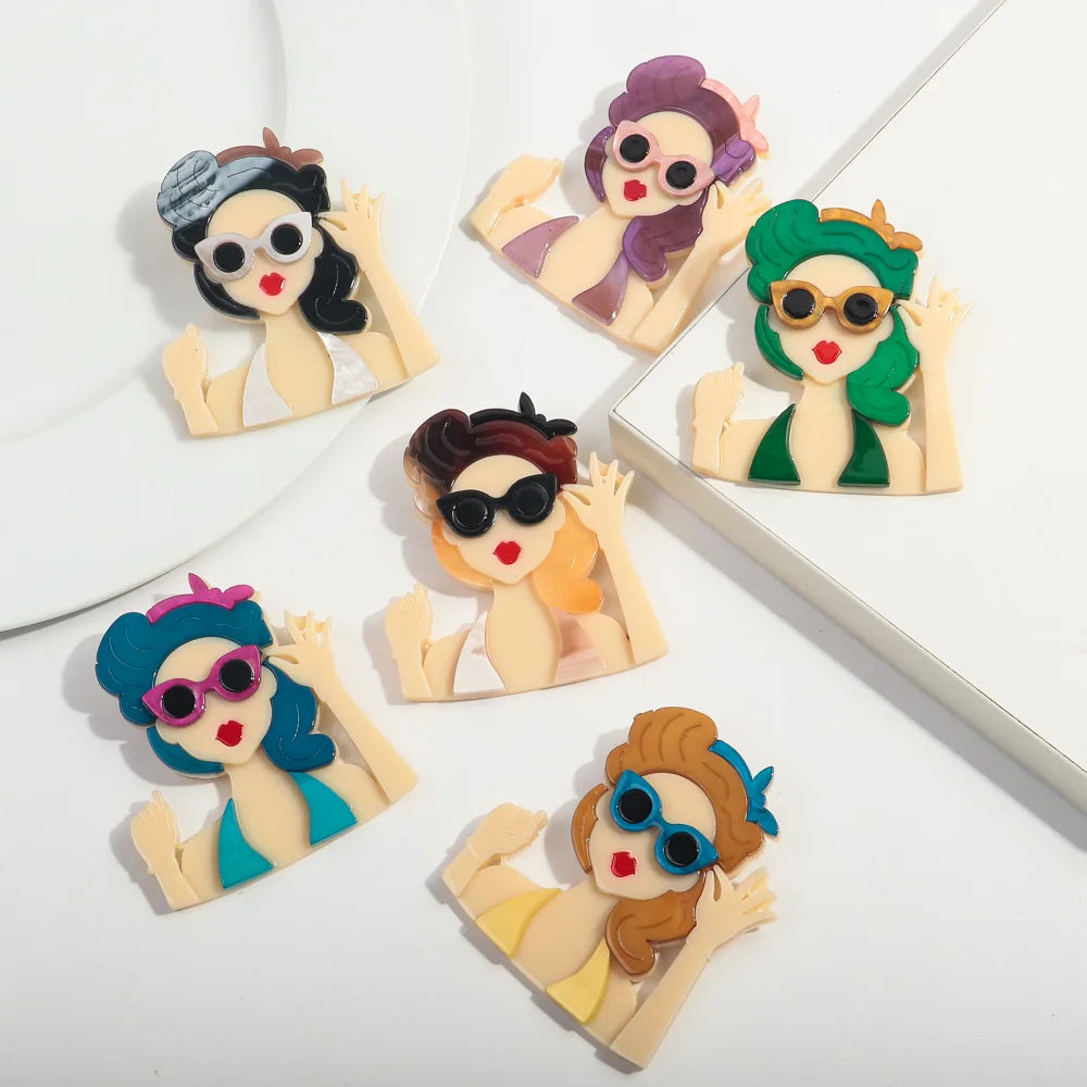 Beach Bliss Babe Brooch - 6 colors - Hello Baabs