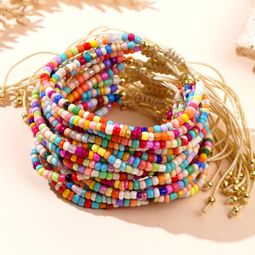 Bead Wave Adjustable Bracelets (2 pc set) - Hello Baabs LLC 