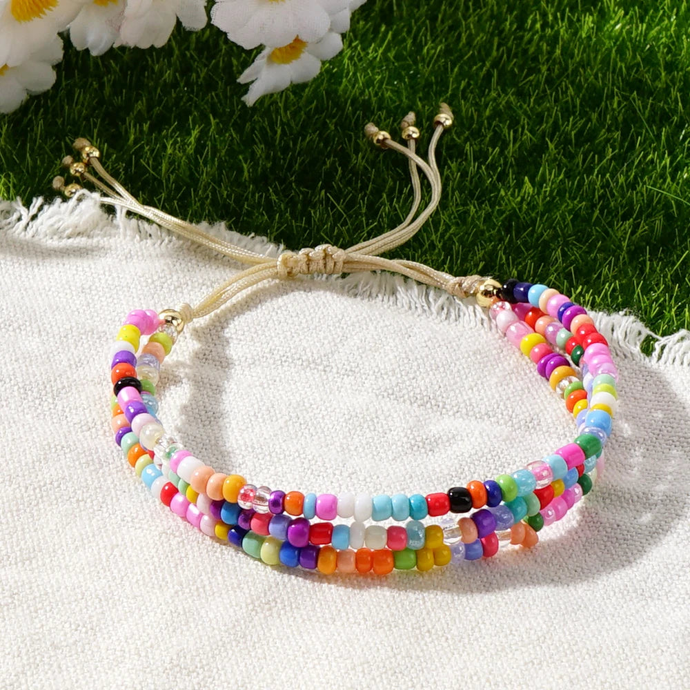 Bead Wave Adjustable Bracelets (2 pc set) - Hello Baabs LLC 