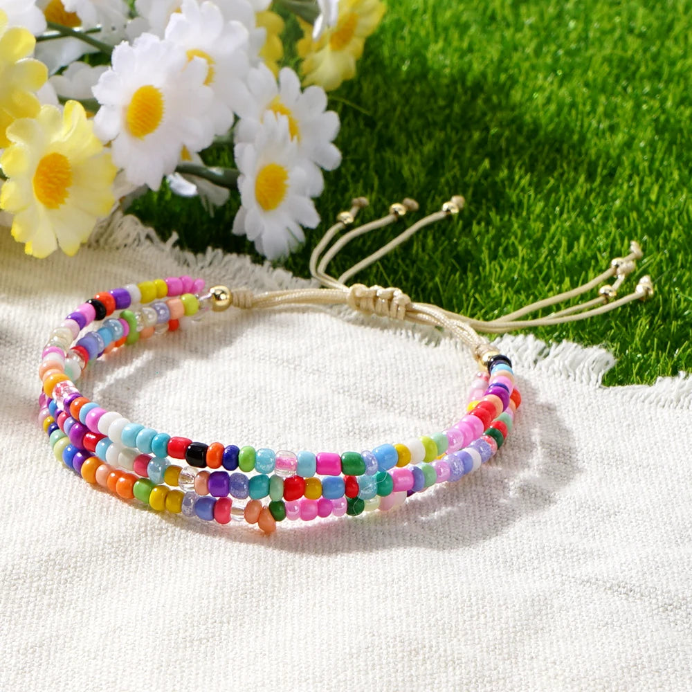 Bead Wave Adjustable Bracelets (2 pc set) - hello baabs 