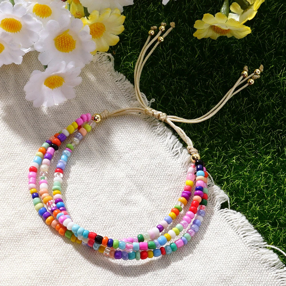 Bead Wave Adjustable Bracelets (2 pc set) - hello baabs 