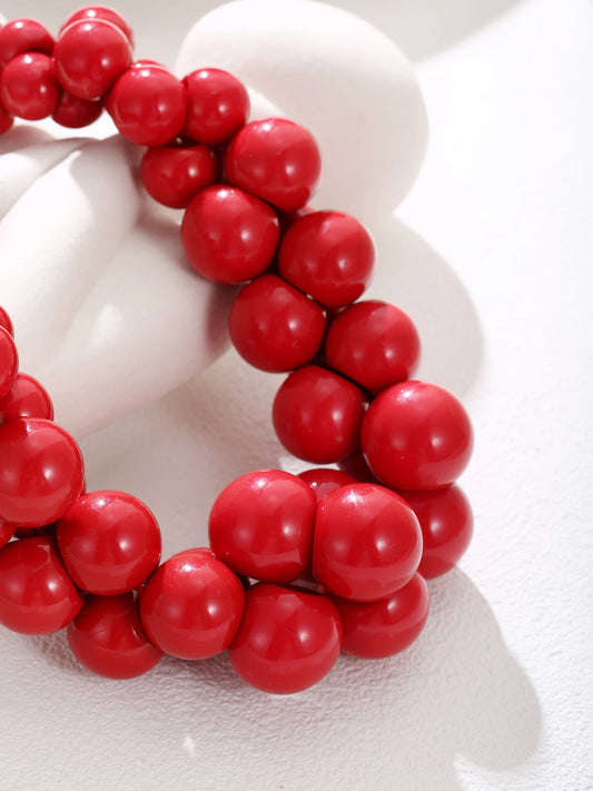 Beaded Glory Necklace Red