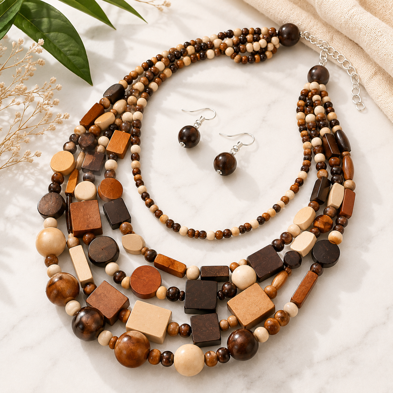 Boheme Ancestry Statement Necklace & Earrings Set - 4 variants - Hello Baabs