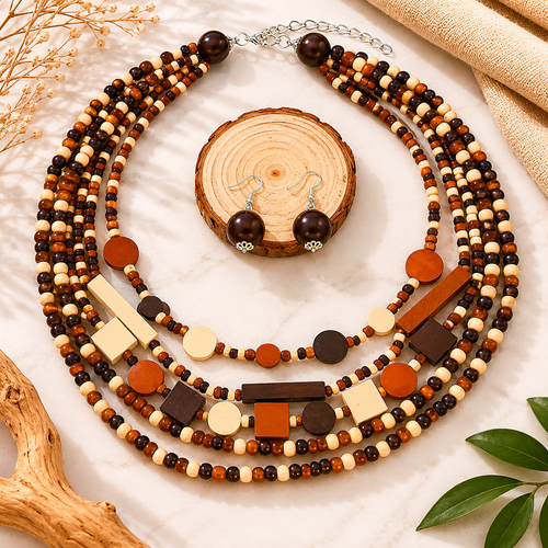 Boheme Ancestry Statement Necklace & Earrings Set - 4 variants - Hello Baabs