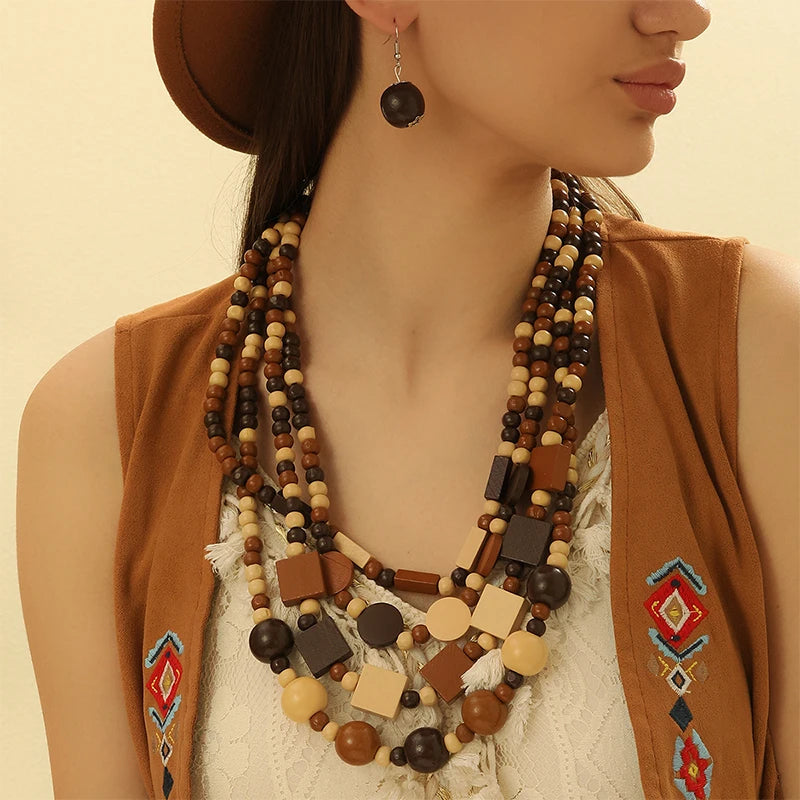 Boheme Ancestry Statement Necklace & Earrings Set - 4 variants - hello baabs 