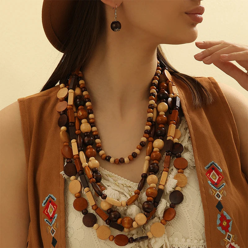 Boheme Ancestry Statement Necklace & Earrings Set - 4 variants - hello baabs 