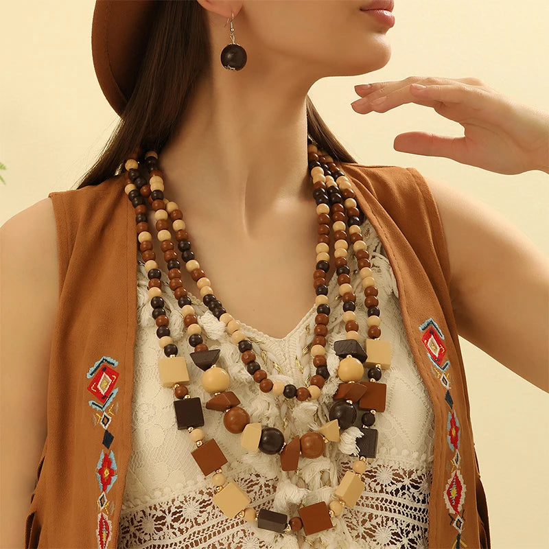 Boheme Ancestry Statement Necklace & Earrings Set - 4 variants - hello baabs 