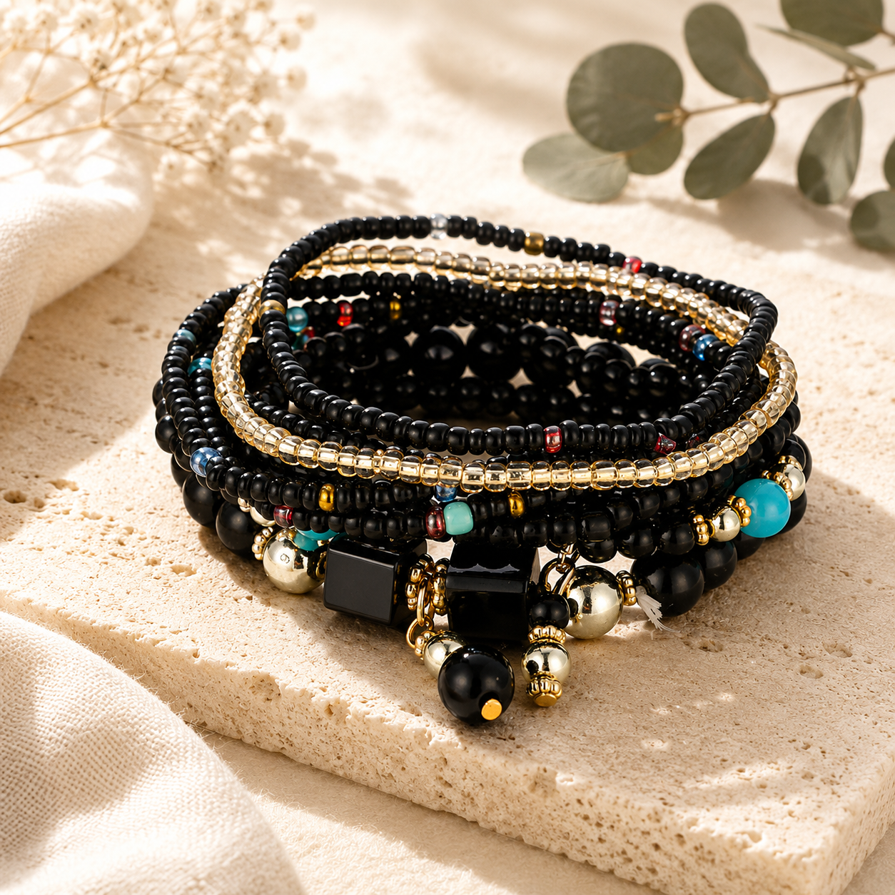 Boho Burst Stretch Bracelet Set - 7 colors - Hello Baabs