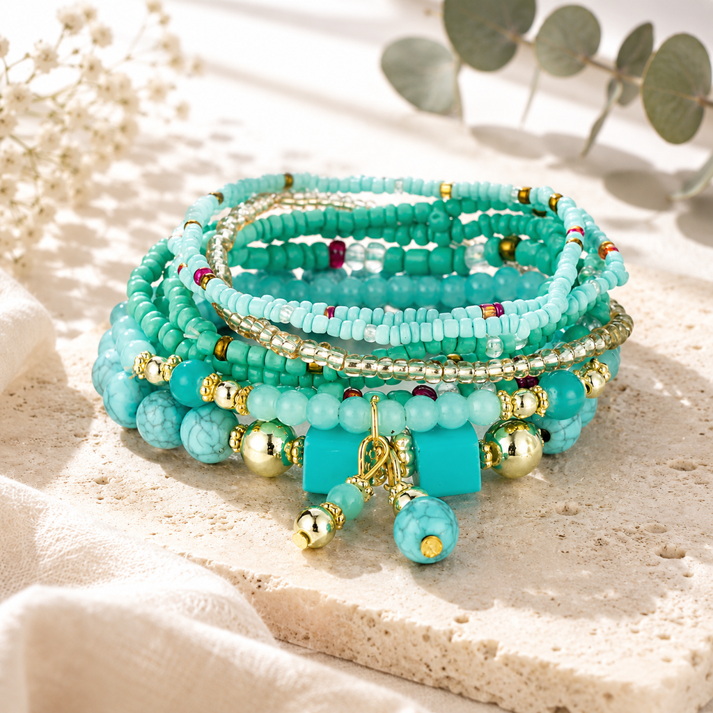 Boho Burst Stretch Bracelet Set - 7 colors - Hello Baabs LLC 