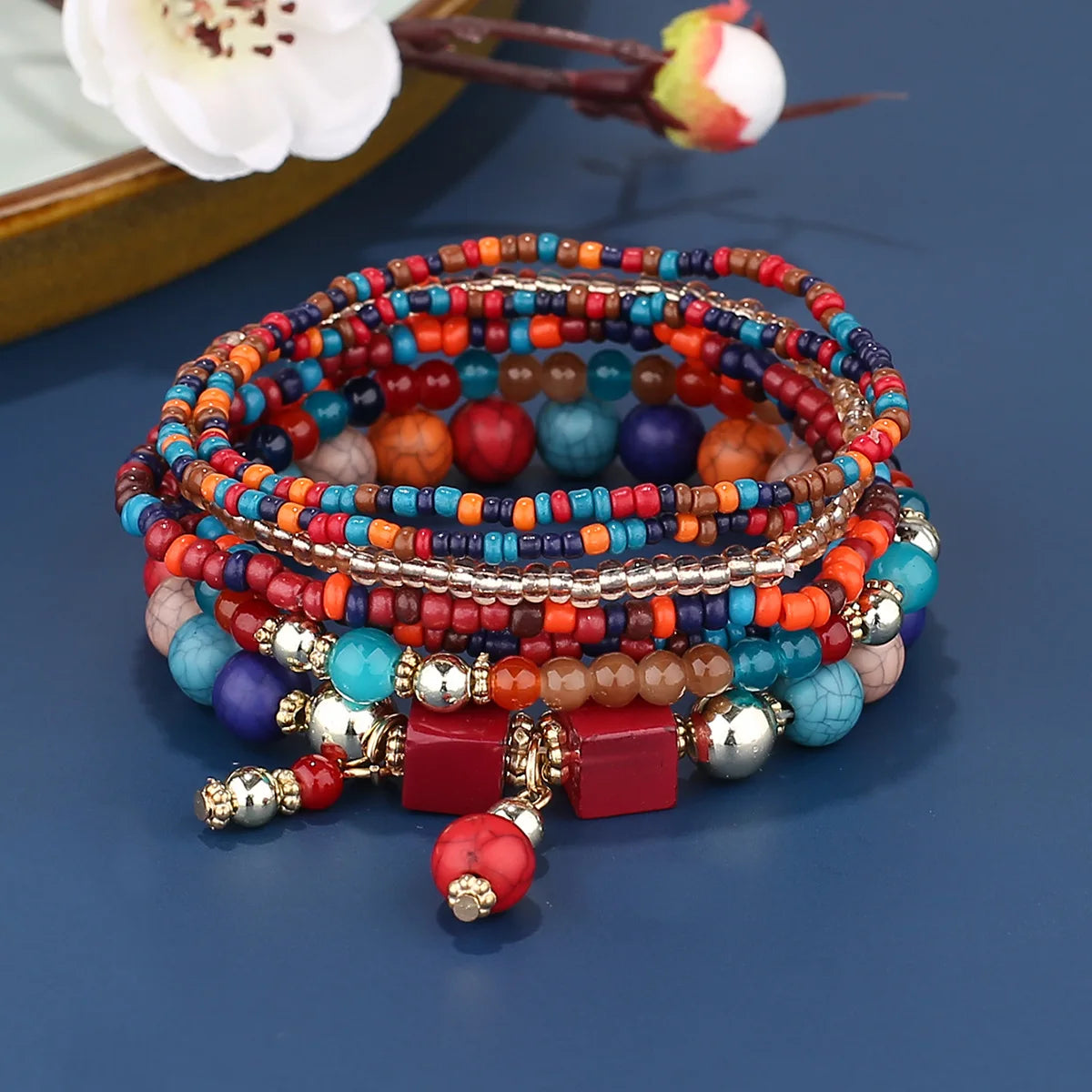 Boho Burst Stretch Bracelet Set - 7 colors - hello baabs 