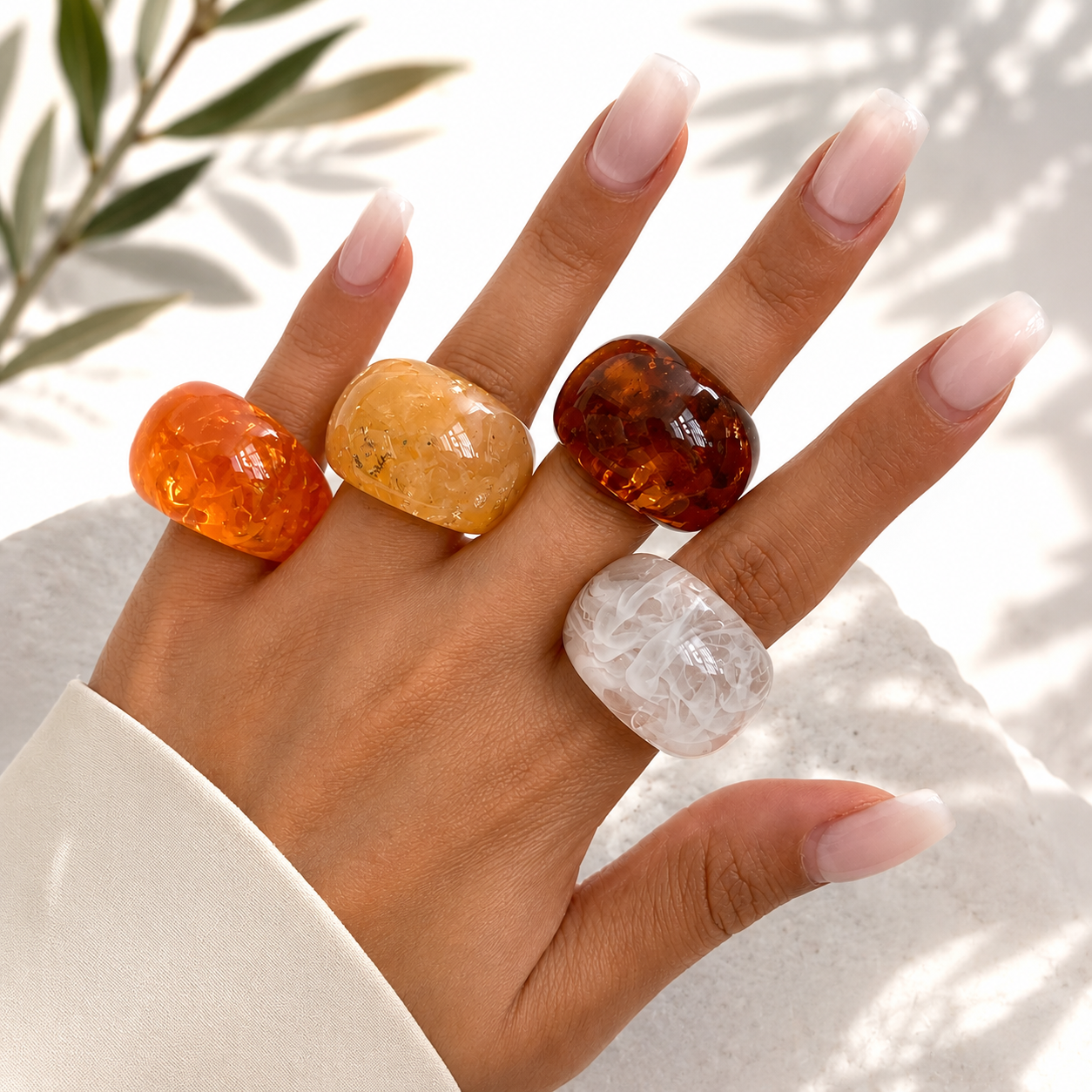 Boho Glow Ring (size 9) - 4 colors or set option - Hello Baabs