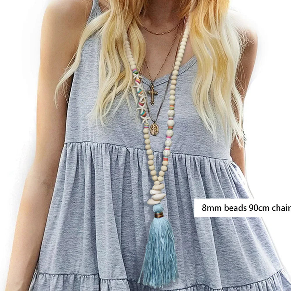 Boho Vibe Tassel Long Necklace Collection - 5 style variants - hello baabs 