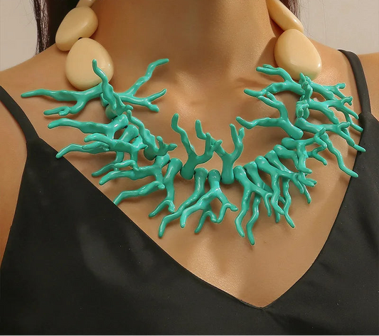 Boho Coralista Necklace Teal