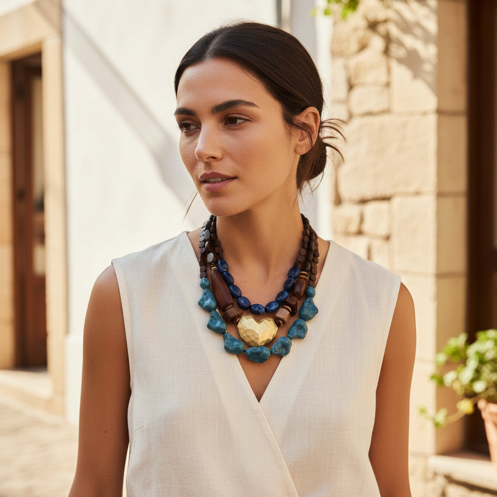 Bold Cascade Beaded Necklace - Hello Baabs