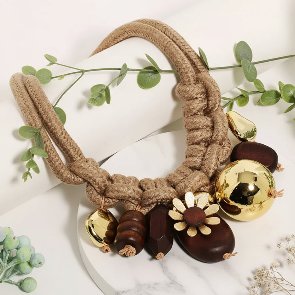 Braided Wildflower Charm Necklace - Hello Baabs