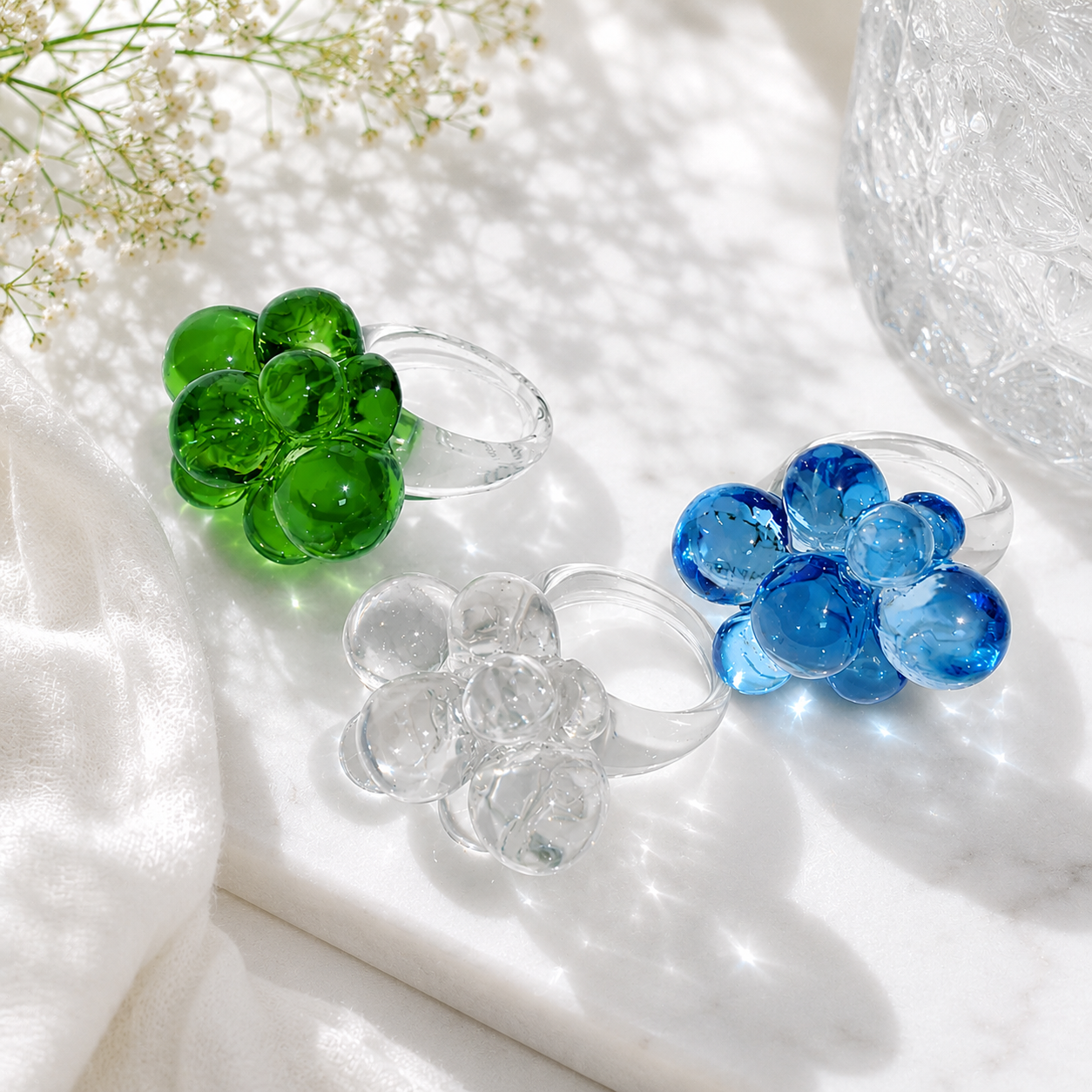 Bubble Blossom Ring (size 7) - 5 colors - Hello Baabs