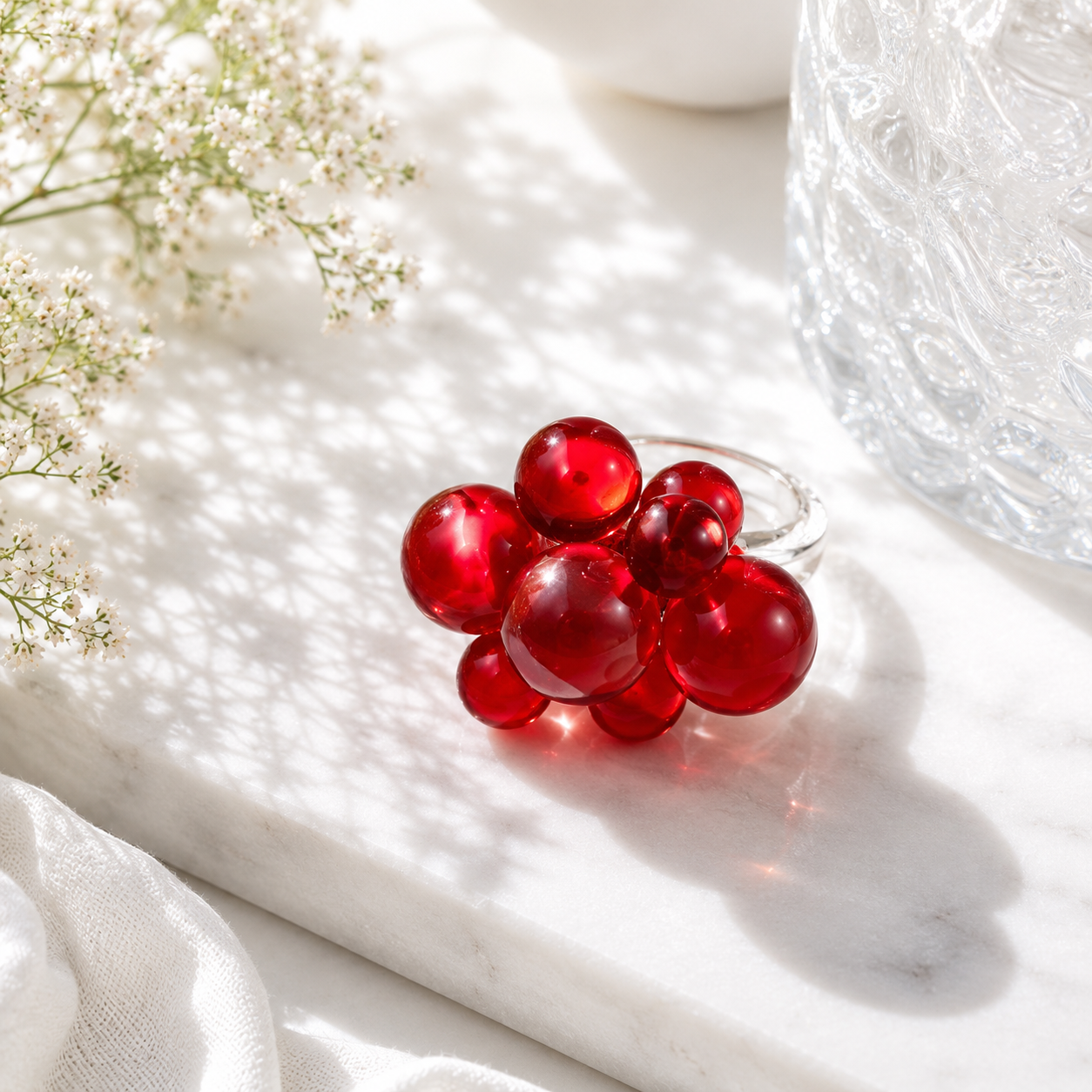 Bubble Blossom Ring (size 7) - 5 colors - Hello Baabs