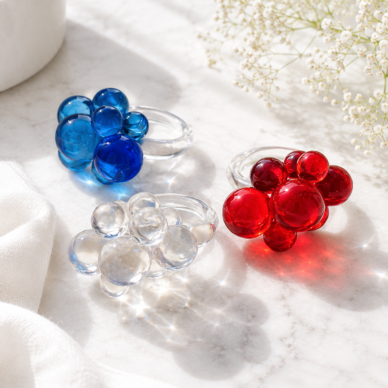 Bubble Blossom Ring (size 7) - 5 colors - Hello Baabs