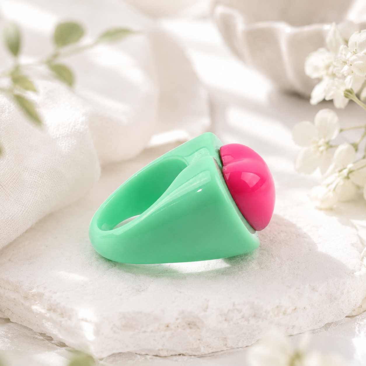 Bubblegum Heart Ring (size 8 and 9) - 3 colors - Hello Baabs