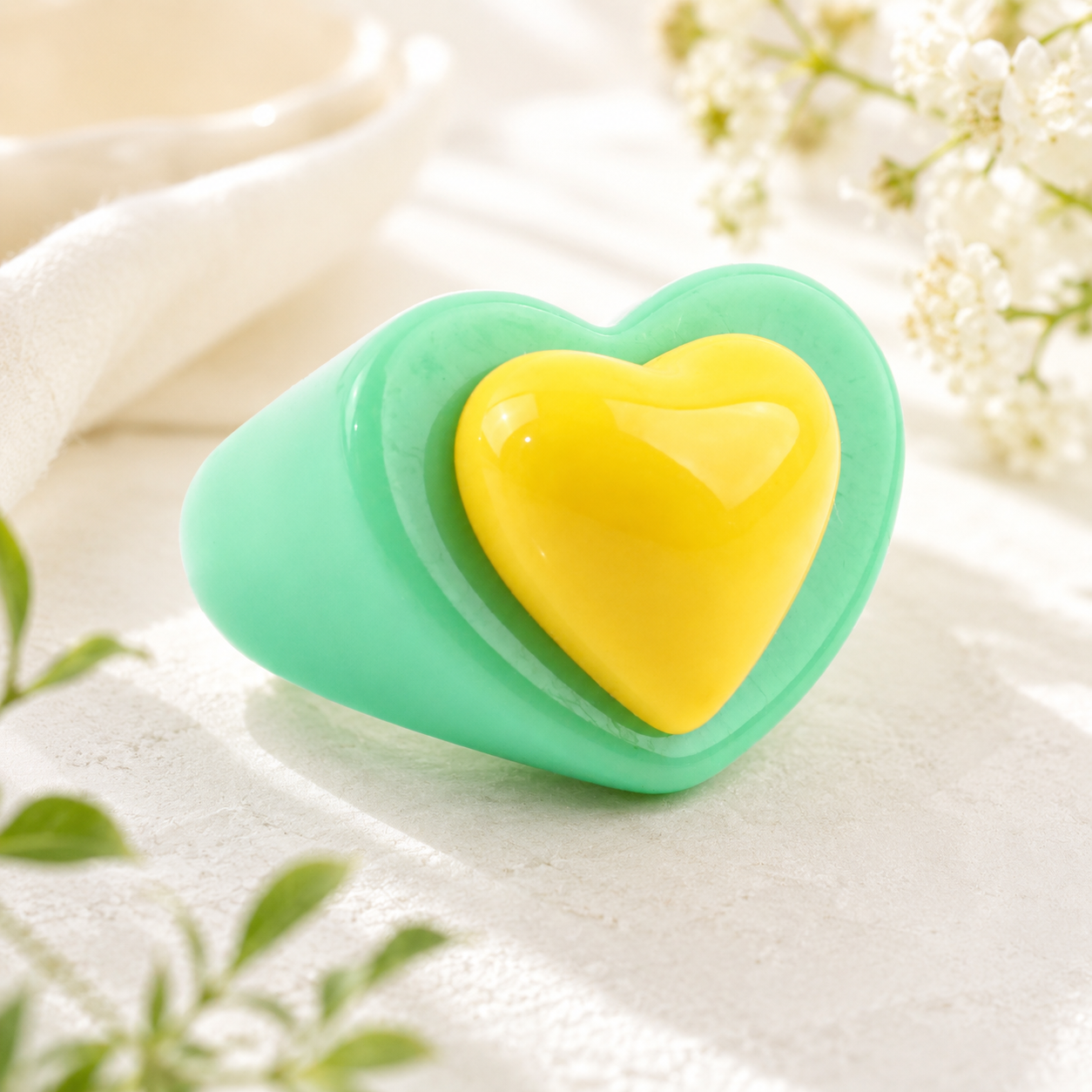 Bubblegum Heart Ring (size 8 and 9) - 3 colors - Hello Baabs