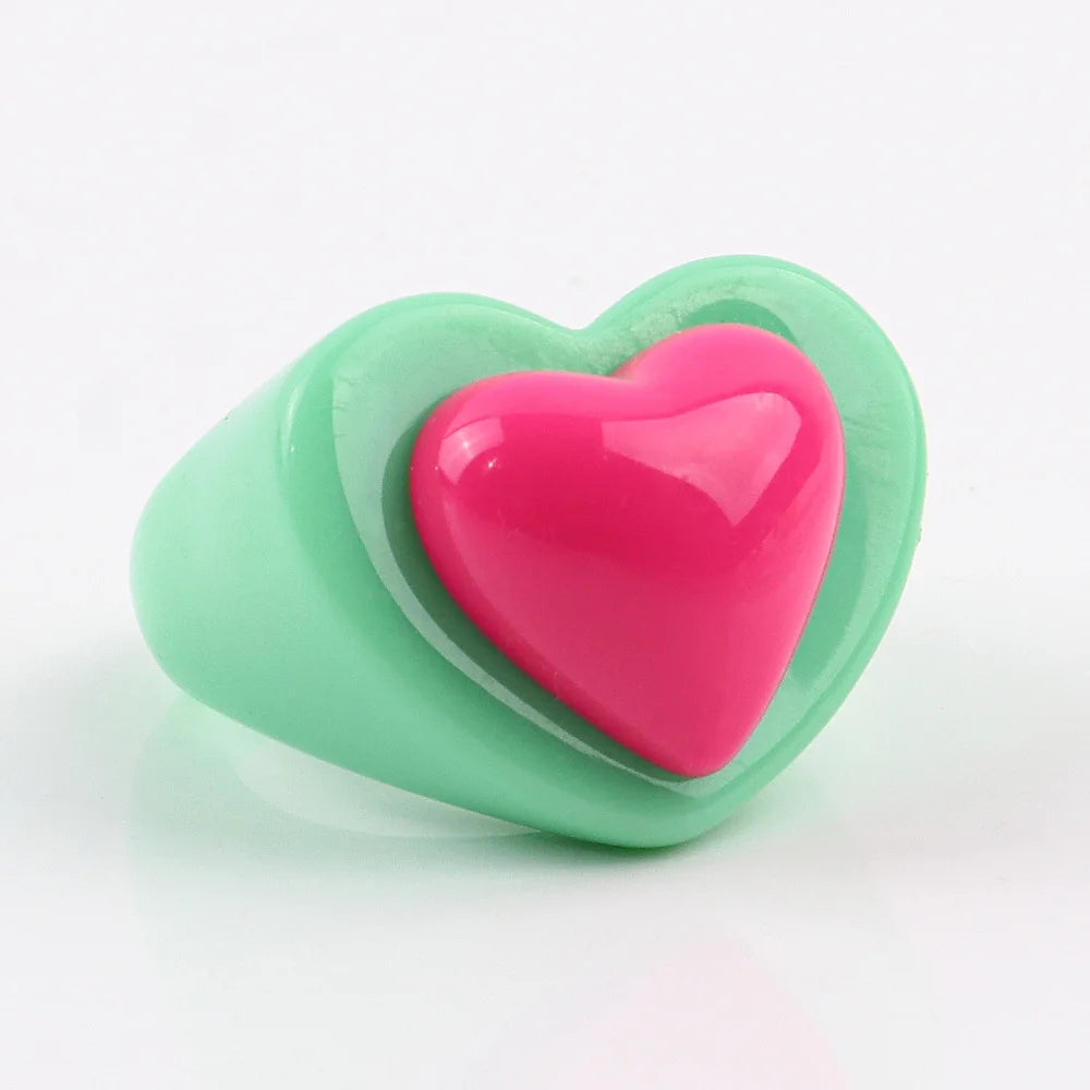 Bubblegum Heart Ring (size 8 and 9) - 3 colors - hello baabs 