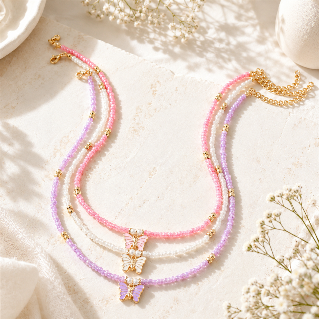 Butterfly Breeze 3pc Necklace Set - Hello Baabs