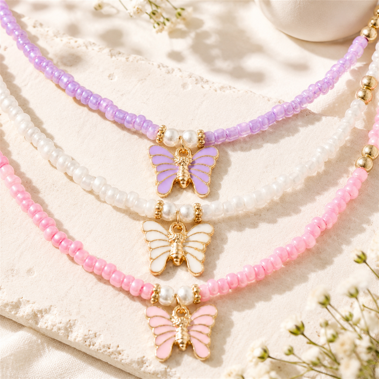 Butterfly Breeze 3pc Necklace Set - Hello Baabs