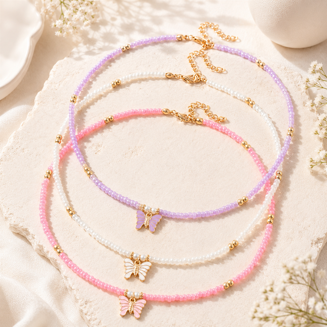 Butterfly Breeze 3pc Necklace Set - Hello Baabs