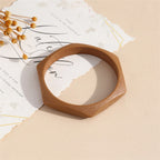 Café Geometry Wood Bangle (2.72" diameter) - 3 colors - Hello Baabs LLC 