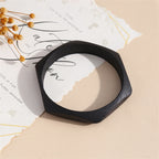 Café Geometry Wood Bangle (2.72" diameter) - 3 colors - Hello Baabs LLC 