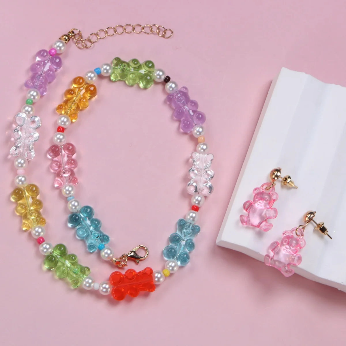 Candy Bear Dreams Necklace & Earrings Set - hello baabs 