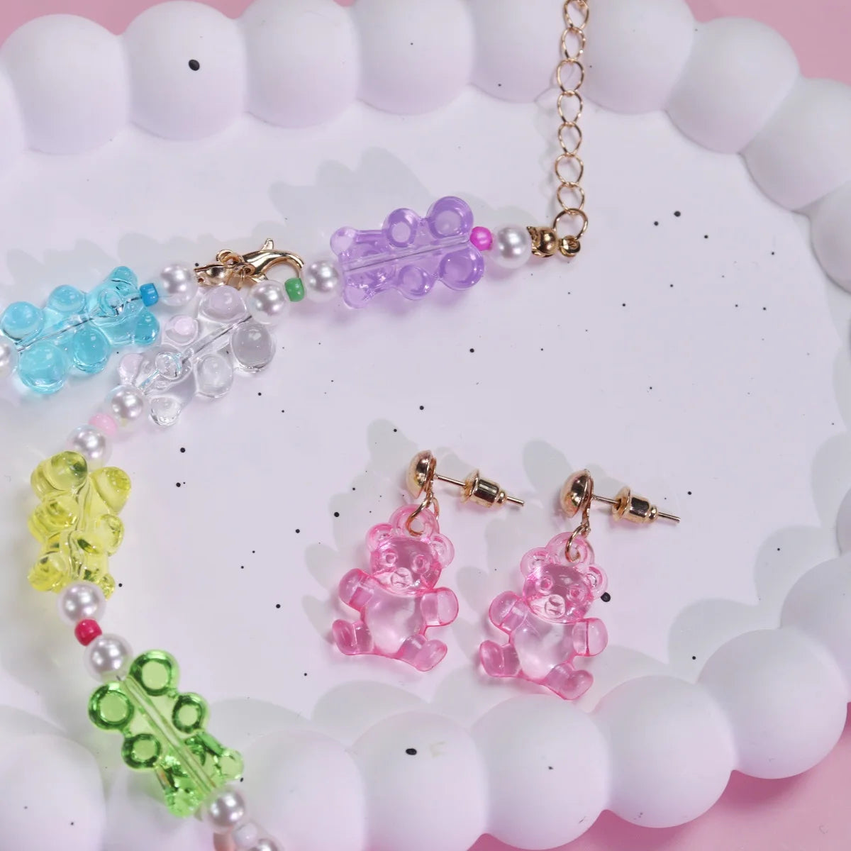 Candy Bear Dreams Necklace & Earrings Set - hello baabs 