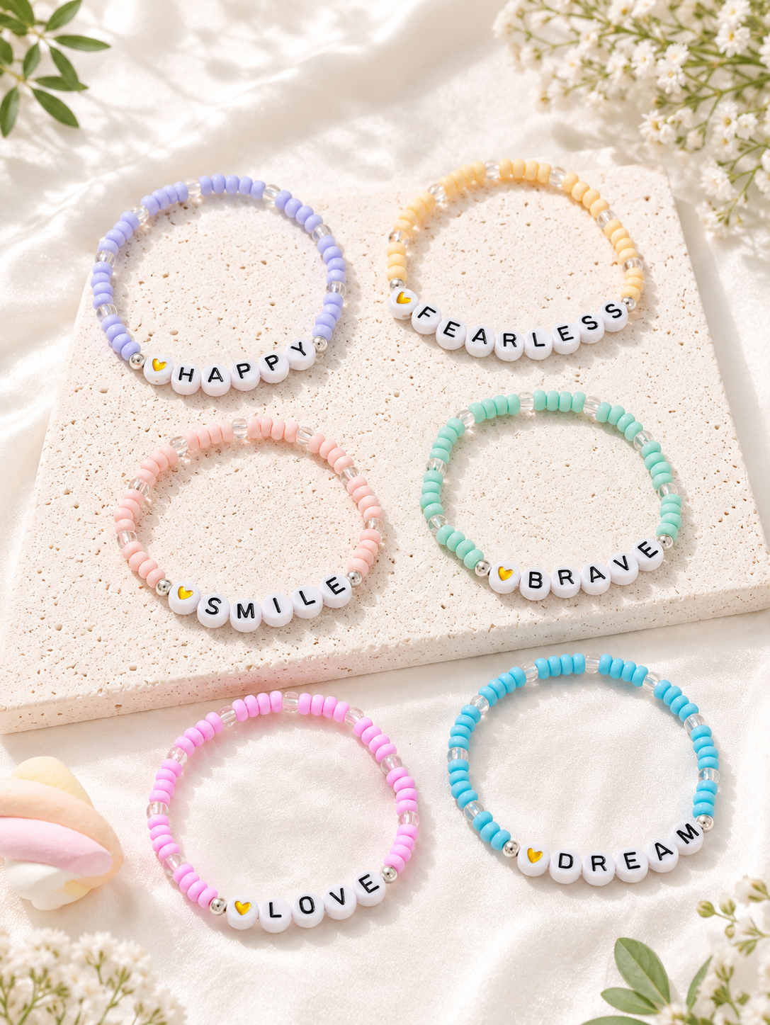 Candy Confidence 6pc Stretch Bracelet Set - Hello Baabs
