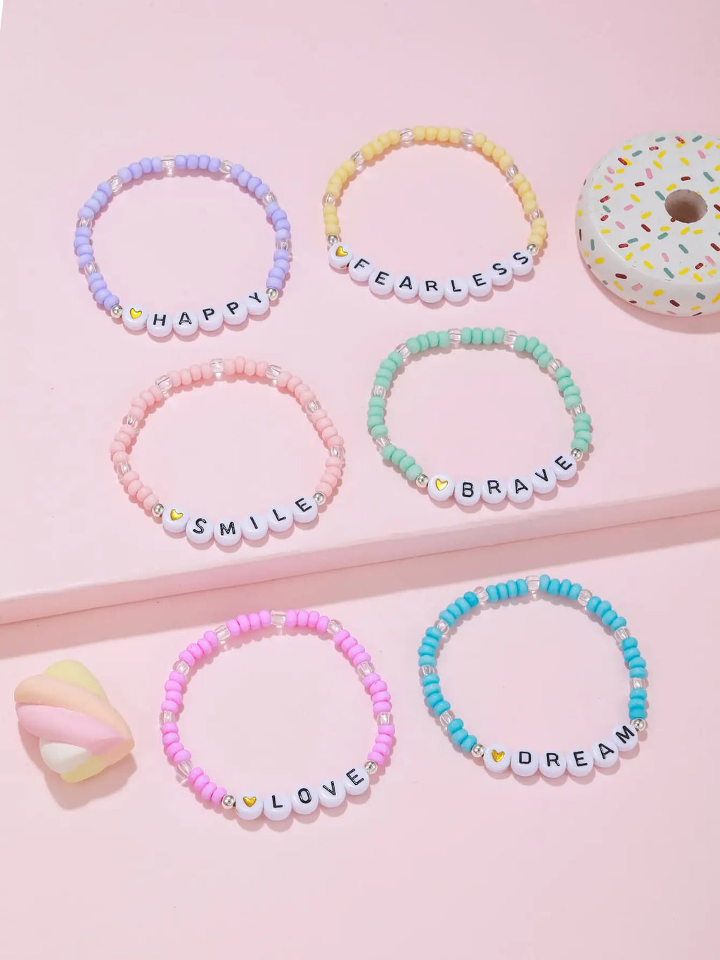 Candy Confidence 6pc Stretch Bracelet Set - Hello Baabs LLC 