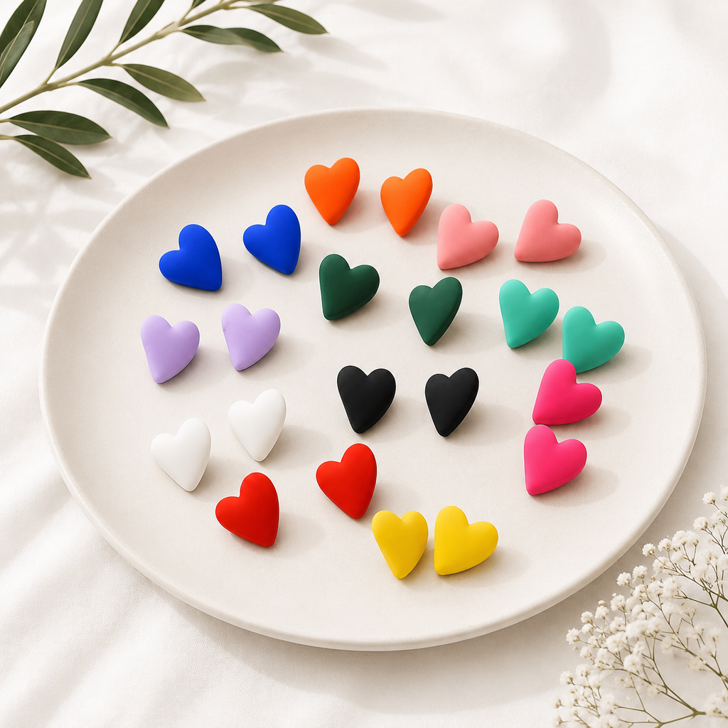 Candy Crush Heart Earrings - 10 color variants - Hello Baabs