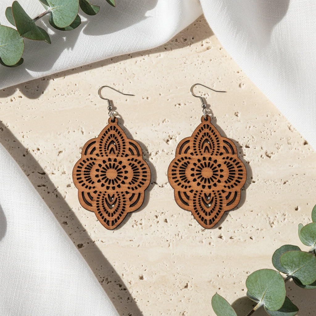 Carved Canvas Earrings - 4 variants - Hello Baabs
