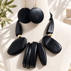 Carved Character Necklace and Earrings Set - 2 colors - Hello Baabs