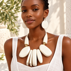 Carved Character Necklace and Earrings Set - 2 colors - Hello Baabs