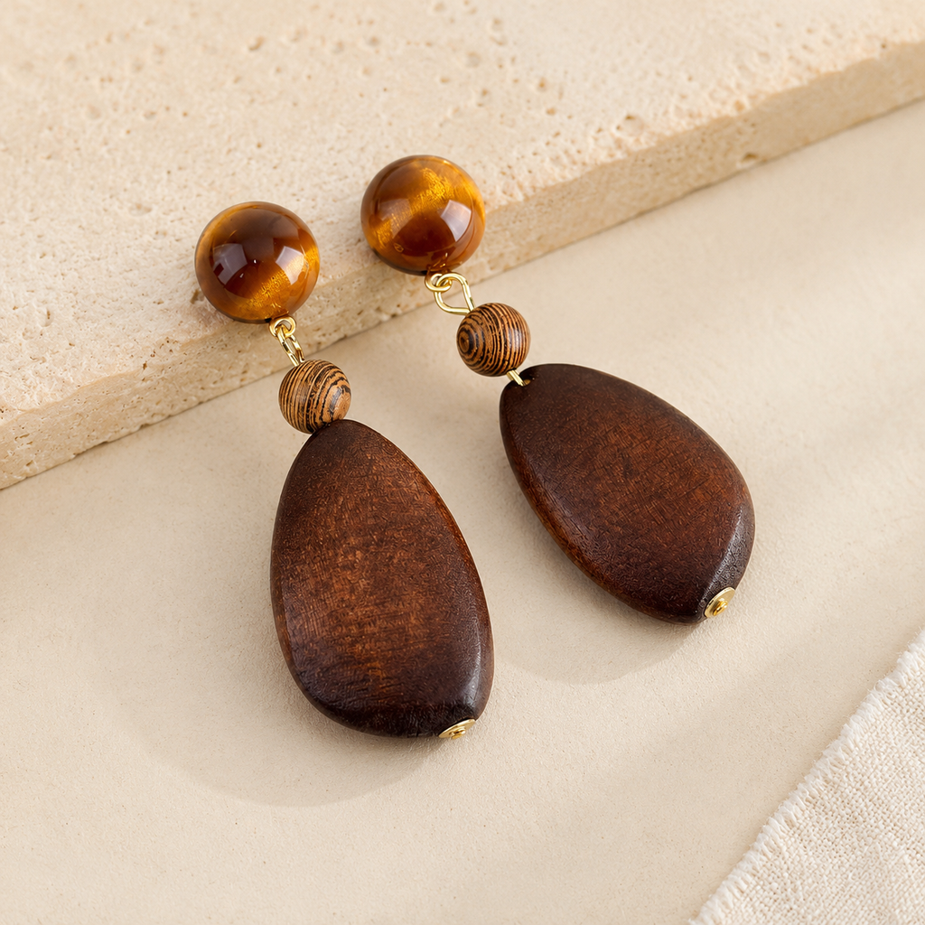 Celestial Timber Earrings - 2 variants - Hello Baabs