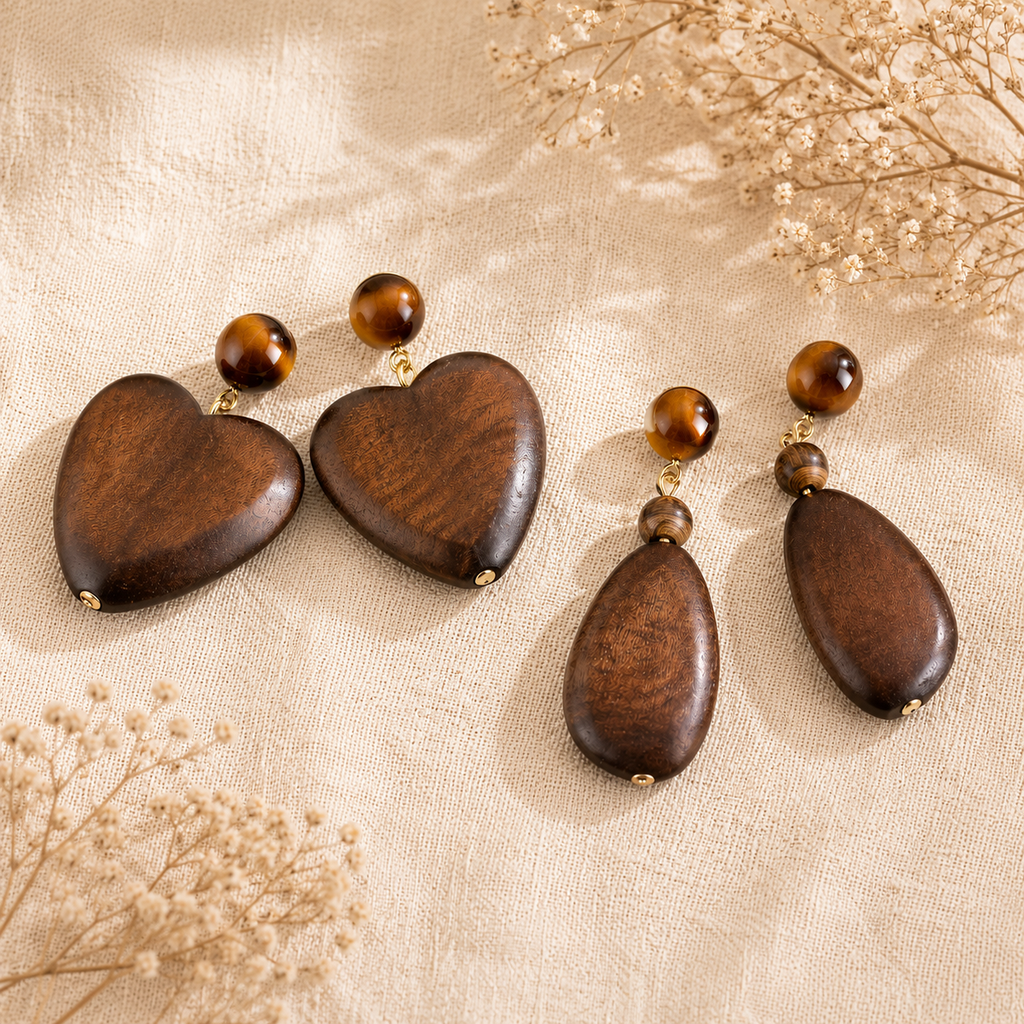 Celestial Timber Earrings - 2 variants - Hello Baabs